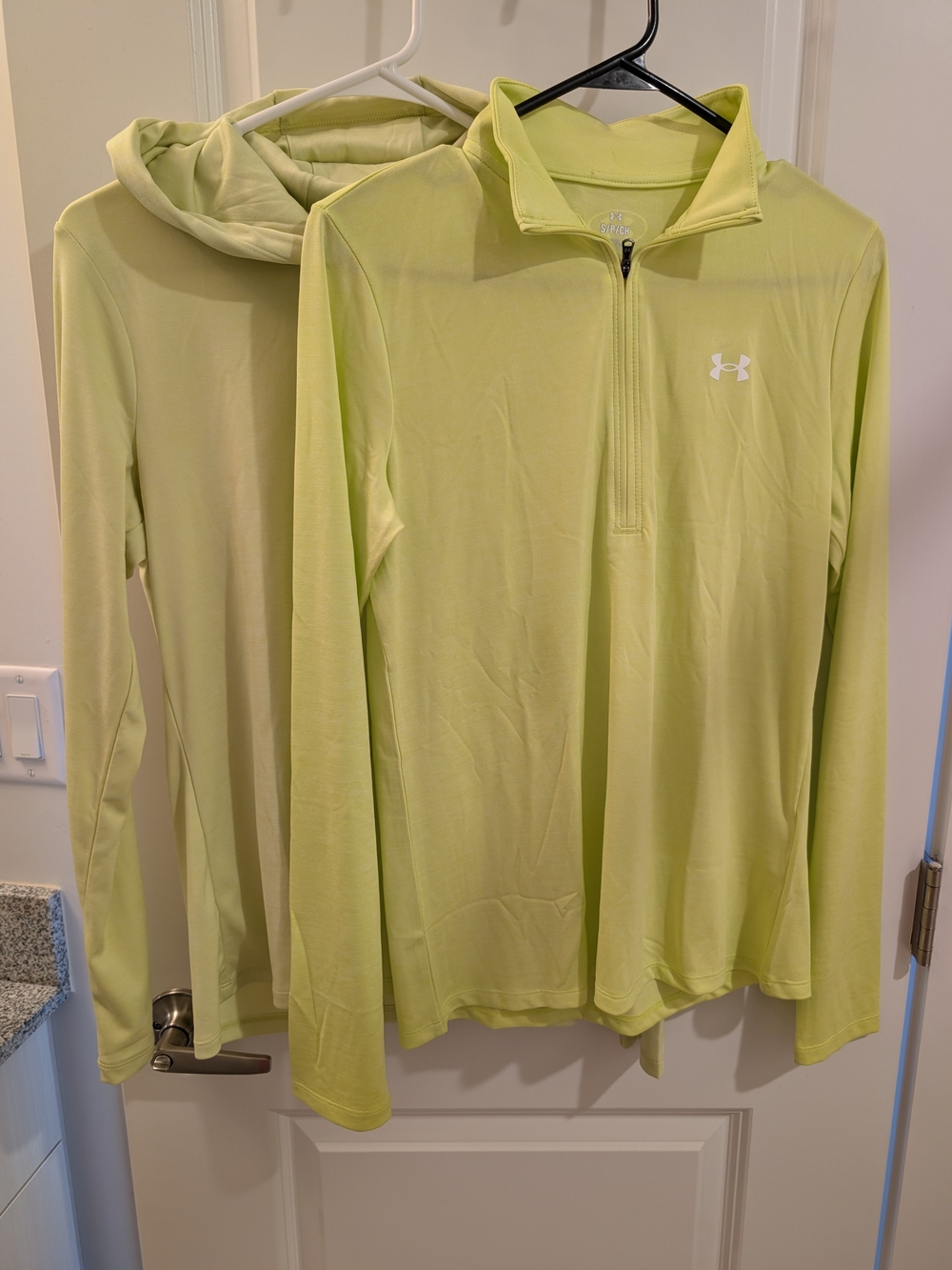 Set of TWO Women's Yellow Under Armour Athletic Shirts